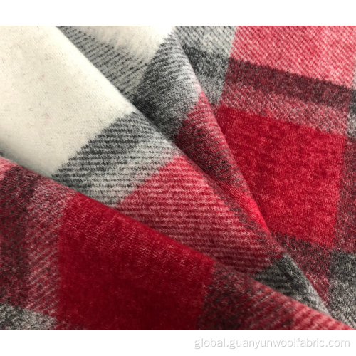 Check Woven Fabric Check Pattern Wool Blended Wool Tartan Fabric Red Supplier